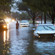 HOUSTON, TX - AUGUST 28: Stranded vehicles sit where they got stuck in high water from Hurricane Harvey on Dairy Ashford Drive, August 28, 2017 in Houston, Texas. Harvey made landfall shortly after 11 p.m. Friday, just north of Port Aransas as a Category 4 storm and is being reported as the strongest hurricane to hit the United States since Wilma in 2005. (Photo by Erich Schlegel/Getty Images)